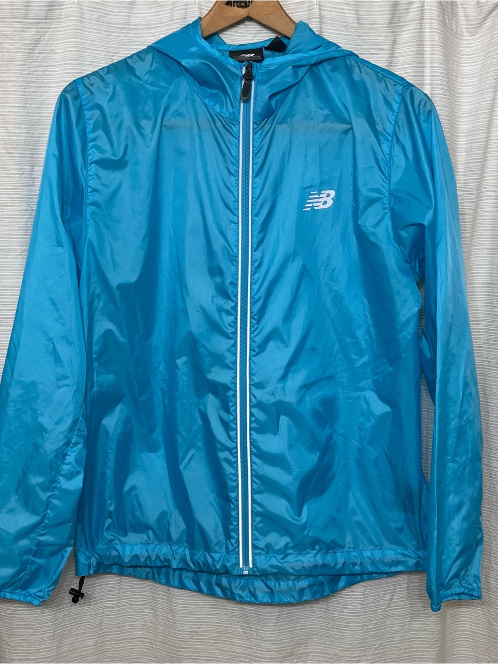New Balance Bright Blue Hooded Windbreaker Jacket